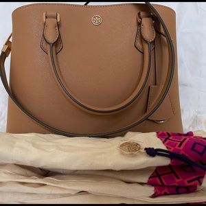 Tory Burch leather top handle/shoulder satchel.